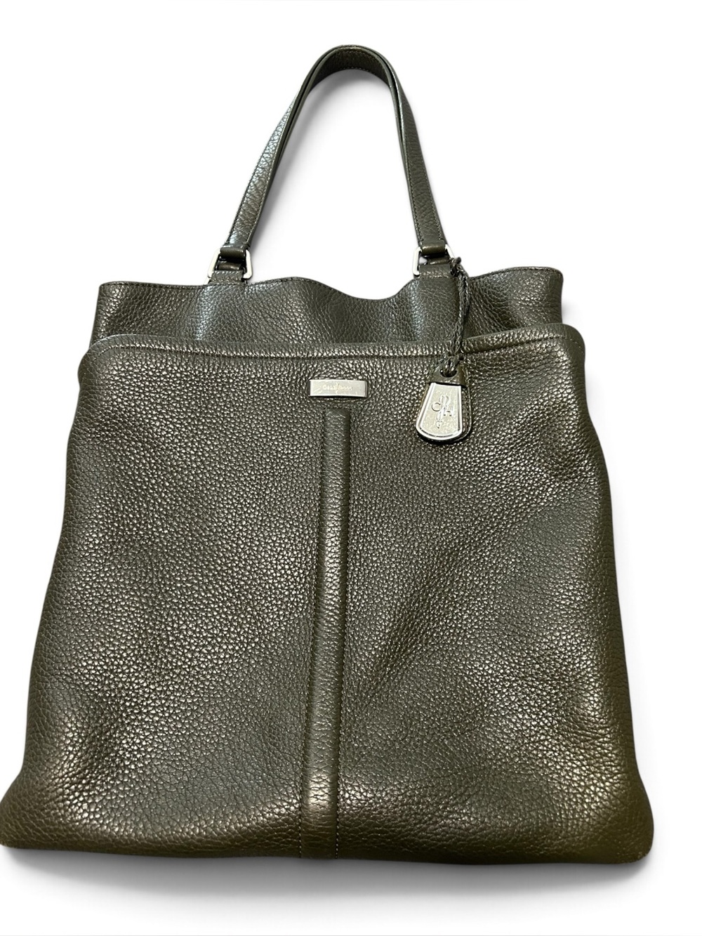 Cole Haan Olive Green Pebbled Leather Shoulder Bag Purse